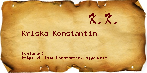 Kriska Konstantin névjegykártya